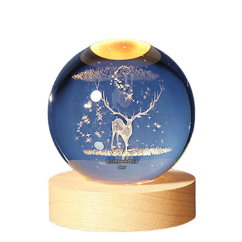 Starry Sky Crystal Ball Night Light - Creative Desktop Ornament Gift