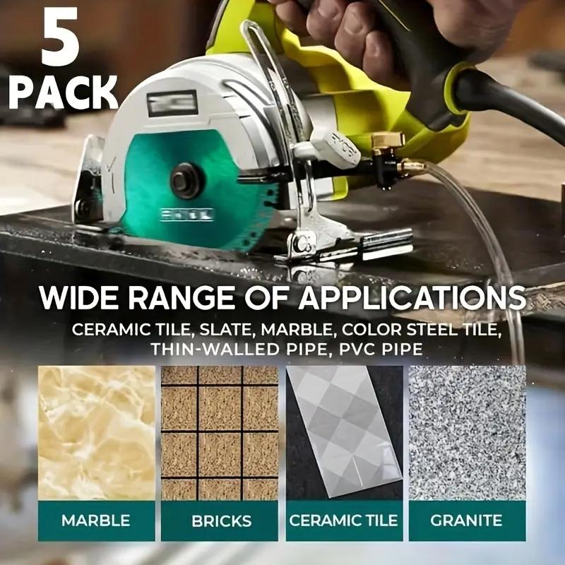 2/5 Pack Diamond Cutting Wheels Precise Cuts On Ceramic Compatible with All Materials Angle Grinder Metal Cutting Disc Tools