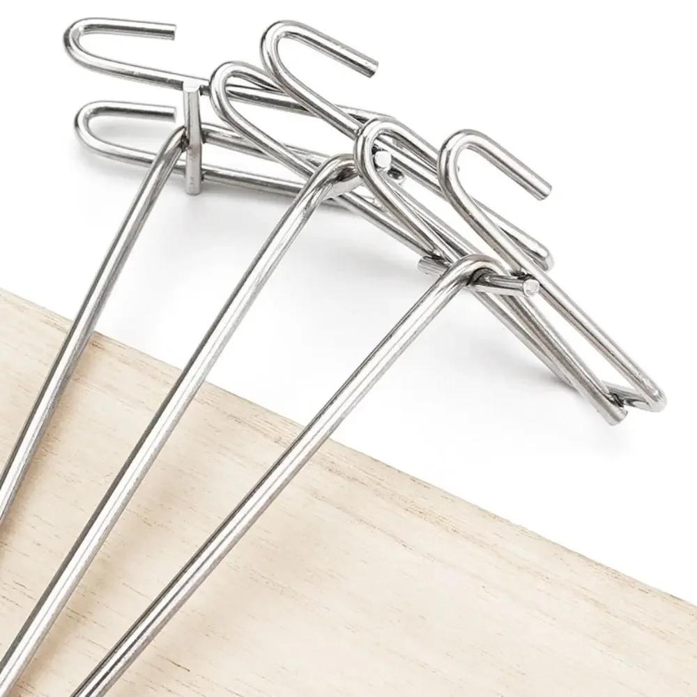 Durable 5-25cm Screen Hooks 3.2mm Thickness Supermarket Wire Mesh Hanging Hooks Stainless Steel Grid Hooks For Screen Grid