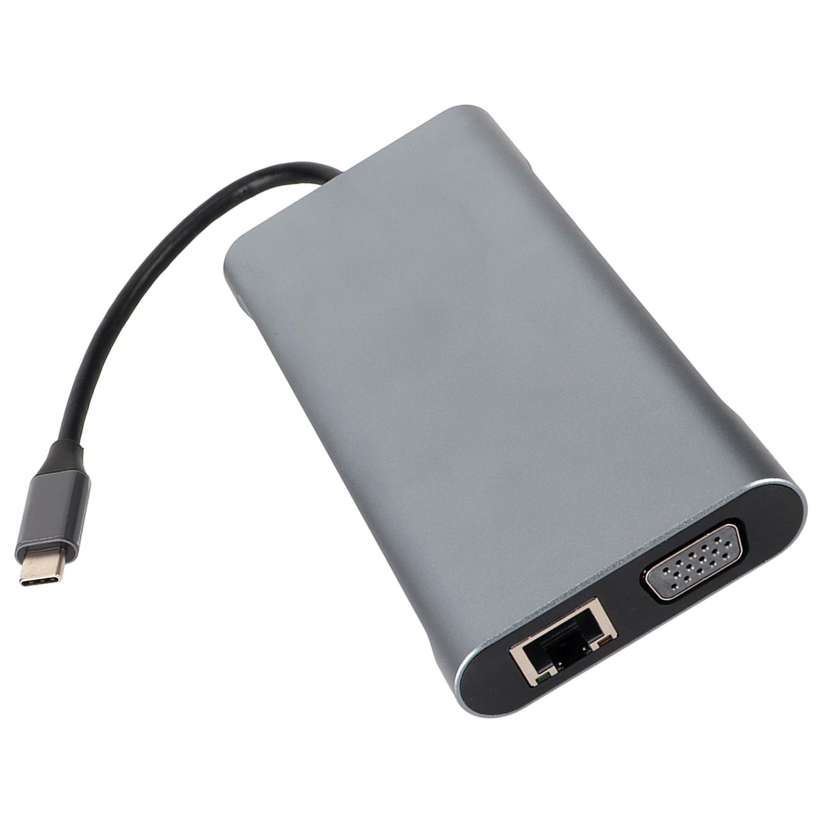 

USB C Hub 11 в 1 PD Charge 5 Гбит/с USB 3.0 4K 30 Гц HD VGA Компактная док-станция USB C для ПК