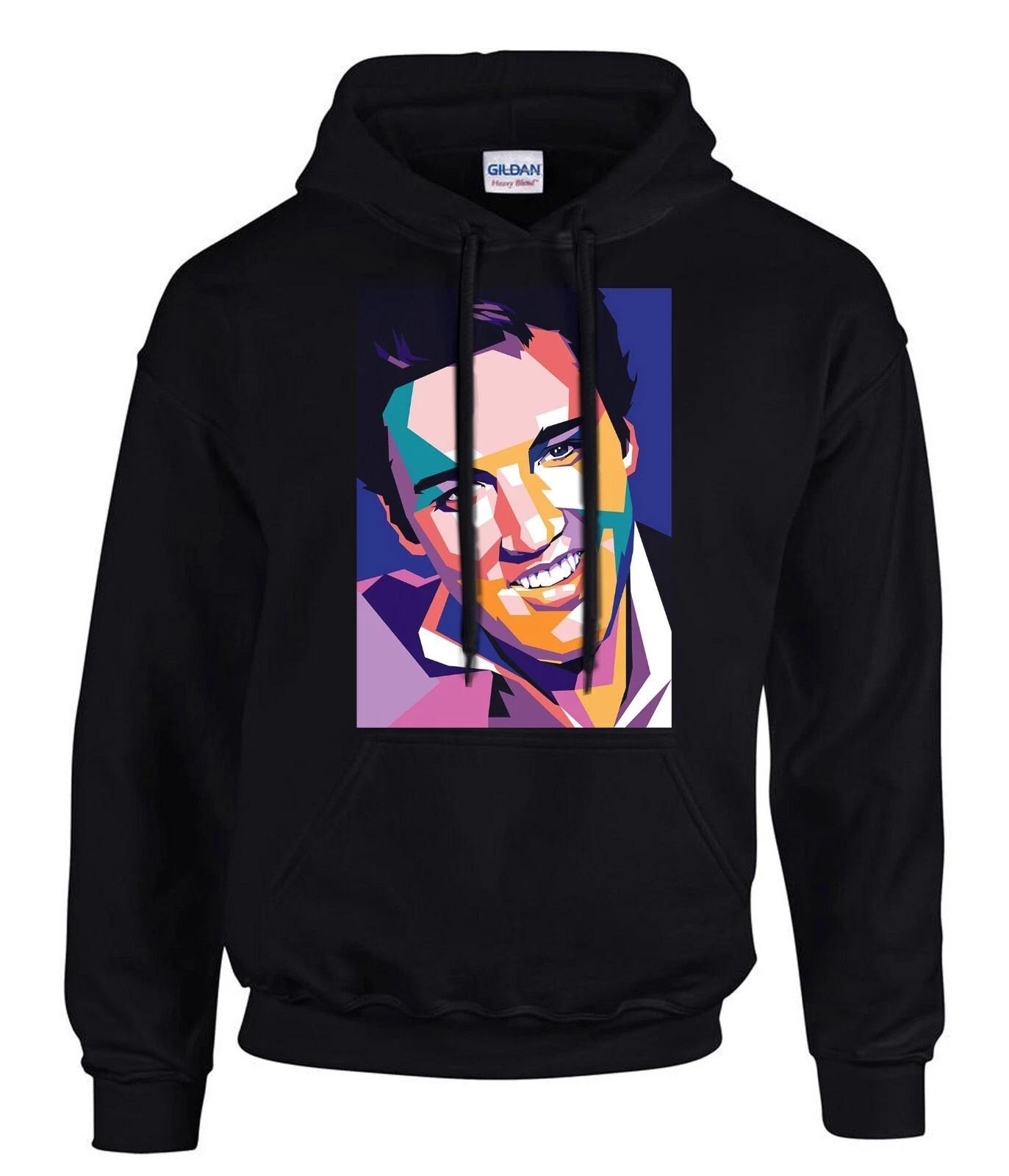 Elvis Presley Rock  n rolls Rock Mus Schwarze Hoodies Kapuzenpullover -31153 -SW M