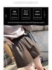 2025 Sleek High-Waist Leather A-Line Shorts: Versatile, Casual, Loose-Fit for Spring & Autumn