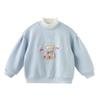 DAVE & BELLA Girls' Faux Two-Piece Cartoon Mock Neck Sweatshirt