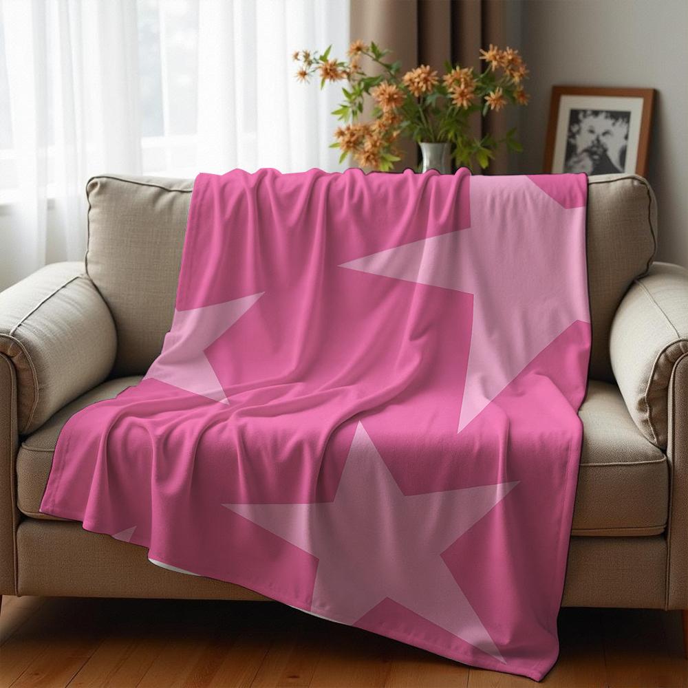 Monochrome Azure Star Anime Cartoon Flannel Blanket Soft Warm Throw for Bedroom Sofa Car Kids Holiday Gift