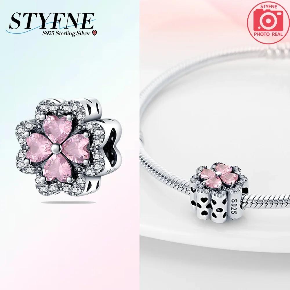 Authentic copper Flowers Pink Hearts Zircon Butterfly Green Dragonfly Charm Bead Charms Bead Compatible With Bracelets Diy Valentines Day Fine Gift