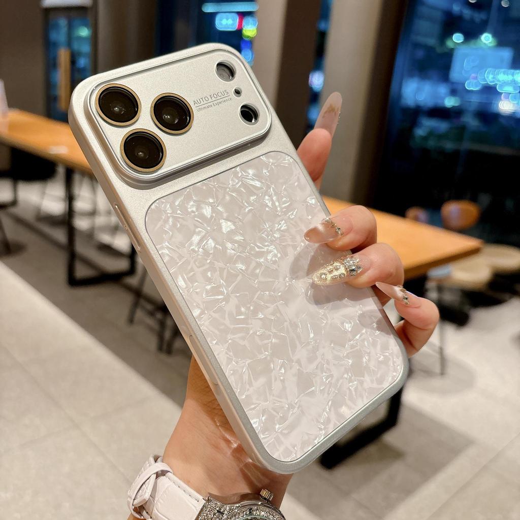 Shell Pattern Quick Change Case for Apple iPhone 17 Pro Max, 16 Large Window, 14/15 Full Coverage.