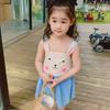 2024 New Baby Girls Summer Cotton Dress Cute Rabbit Suspenders Skirt Children Beach Casual Dresses