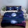 Moonlit Night Landscape Decor Soft Comfortable Duvet Cover Bedding Set Included 1*Duvet Cover & 2*Pillowcases, Gift