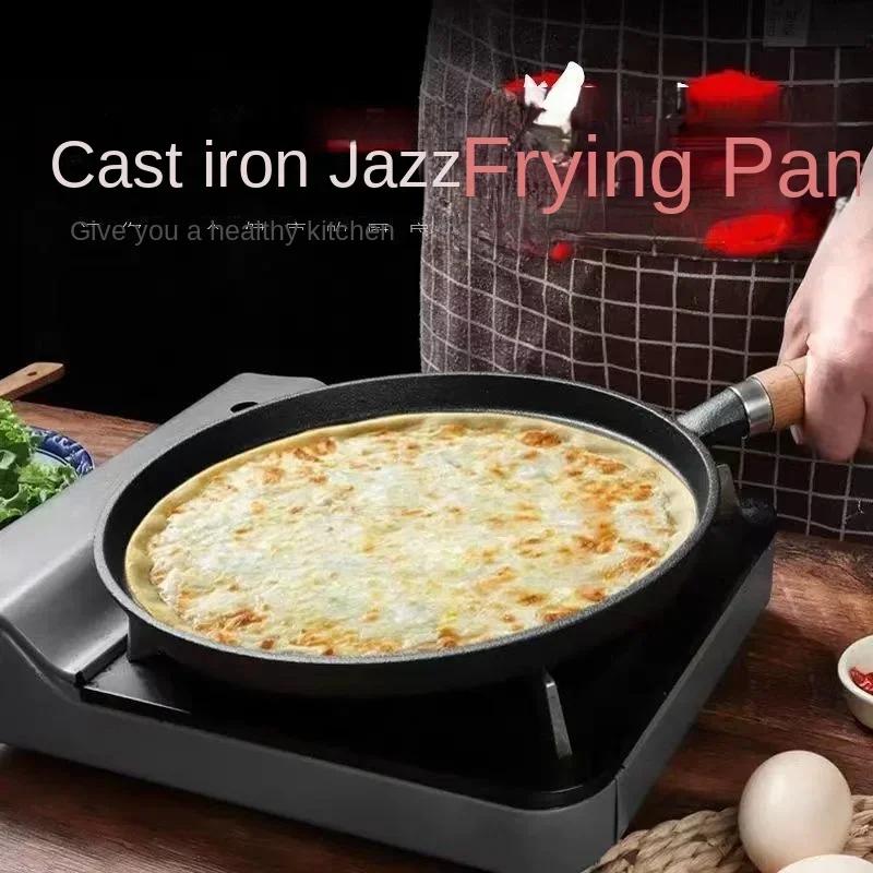 Cast Iron Frying Pan Uncoated Non-stick Egg Pancake Pan Crepe Maker Steak Frying Pot Gas Induction Cooker Kitchen Cookware