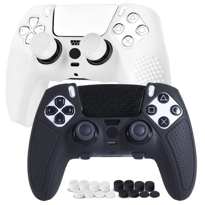 JYXETOV PS5 Edge Controller Ergonomic Silicone Free 8 Button Charges with Original Printing Pattern Cover, Protection, Caps, Charger, Non-Slip Design,