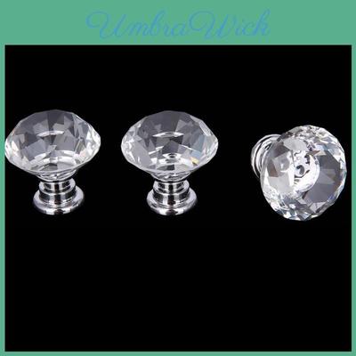 Beautiful And Functional 10pcs Crystal Glass Knobs With Diamond Shape For Wardrobes