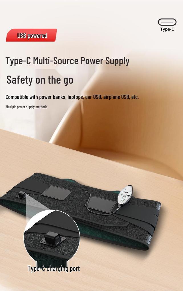 Smart Heating Vibration Massage Lumbar Belt with Temperature Control