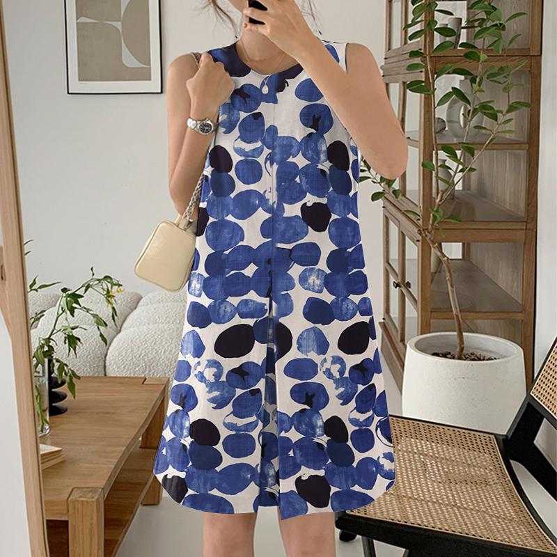 

ZANZEA Женские повседневные летние комбинезоны с короткими рукавами и принтом, с круглым вырезом 5XL синий