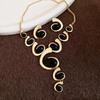 Fashion Alloy Necklace Earrings Set Geometric Oval Spiral Snail Clavicle Chain For Women Exaggerated Jewelry