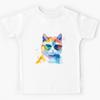 Colorful Painted Cat Kids T-Shirt