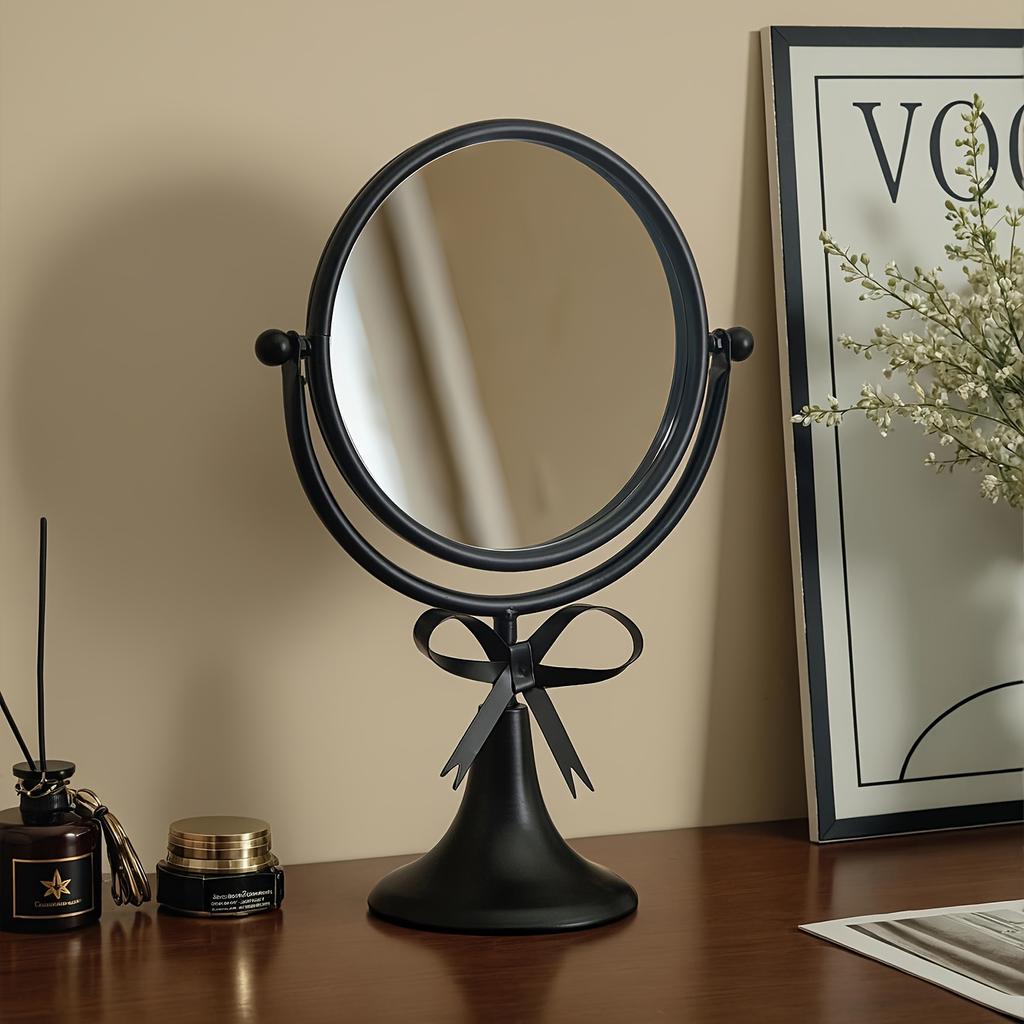 Specchi per Cosmetici in Ferro Battuto Rotanti a 360° Specchio da Tavolo Monofacciale Retrò Specchi da Principessa Arredamento Vanity per Camera da Letto
