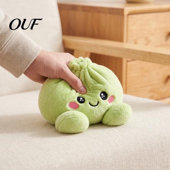 Durable Stuffed Toy Giant Dumpling Pillow, Cute Plush Steamed Bun Stress Relief Squeeze Toy, Decorative Food Slow Rebound Soft Stretch Decompression