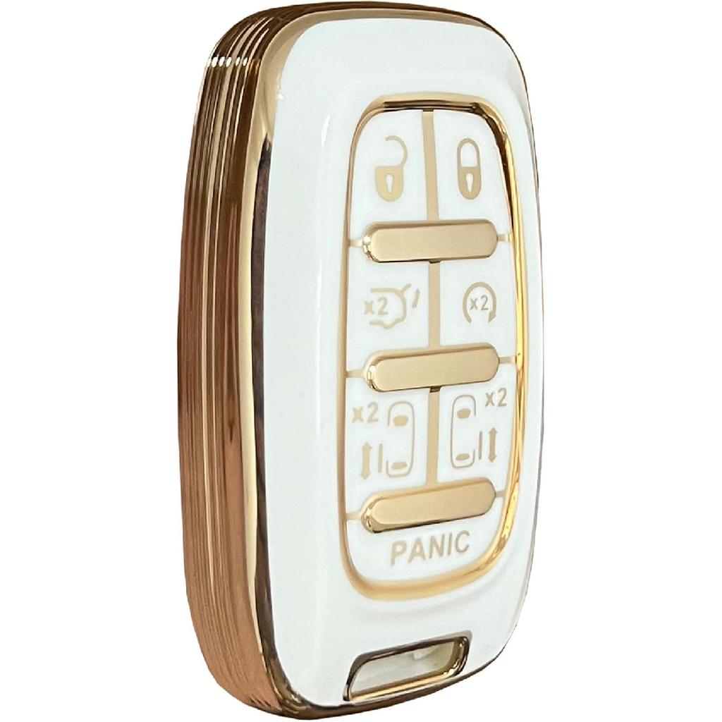 for Chrysler Key Fob Cover Key Protective Key Shell Holder Accessories Fit for Chrysler Pacifica 7 Button for 2017-2024 Touring, Pinnacle, Limited