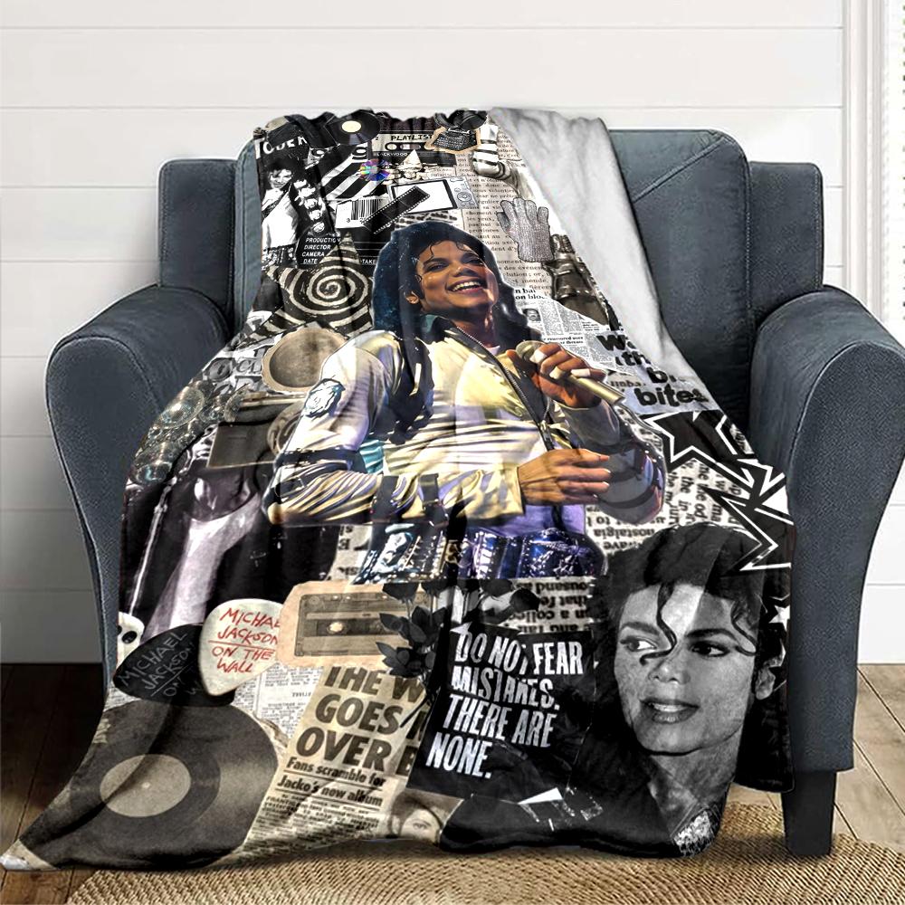 1Pc Michael Jackson Collage Blanket Soft Throw Blanket For Home Bedroom Bed Sofa Travel Office Solid Christmas Blanket