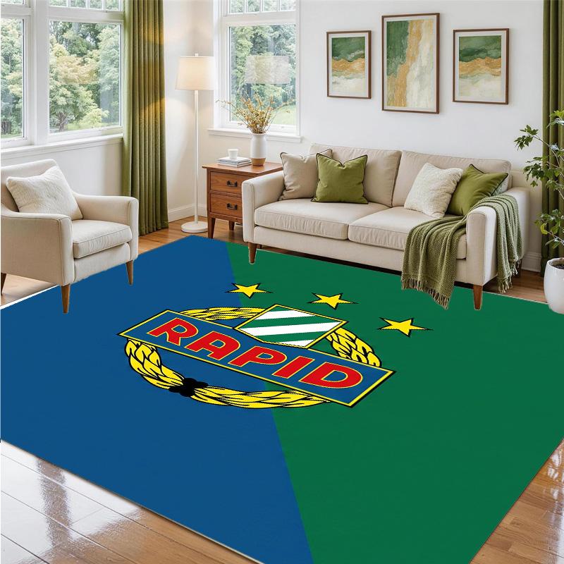 Rapid Wien FC Design Kristall-Samt Teppich Weiche Dekorationsmatte für Schlafzimmer Eingang