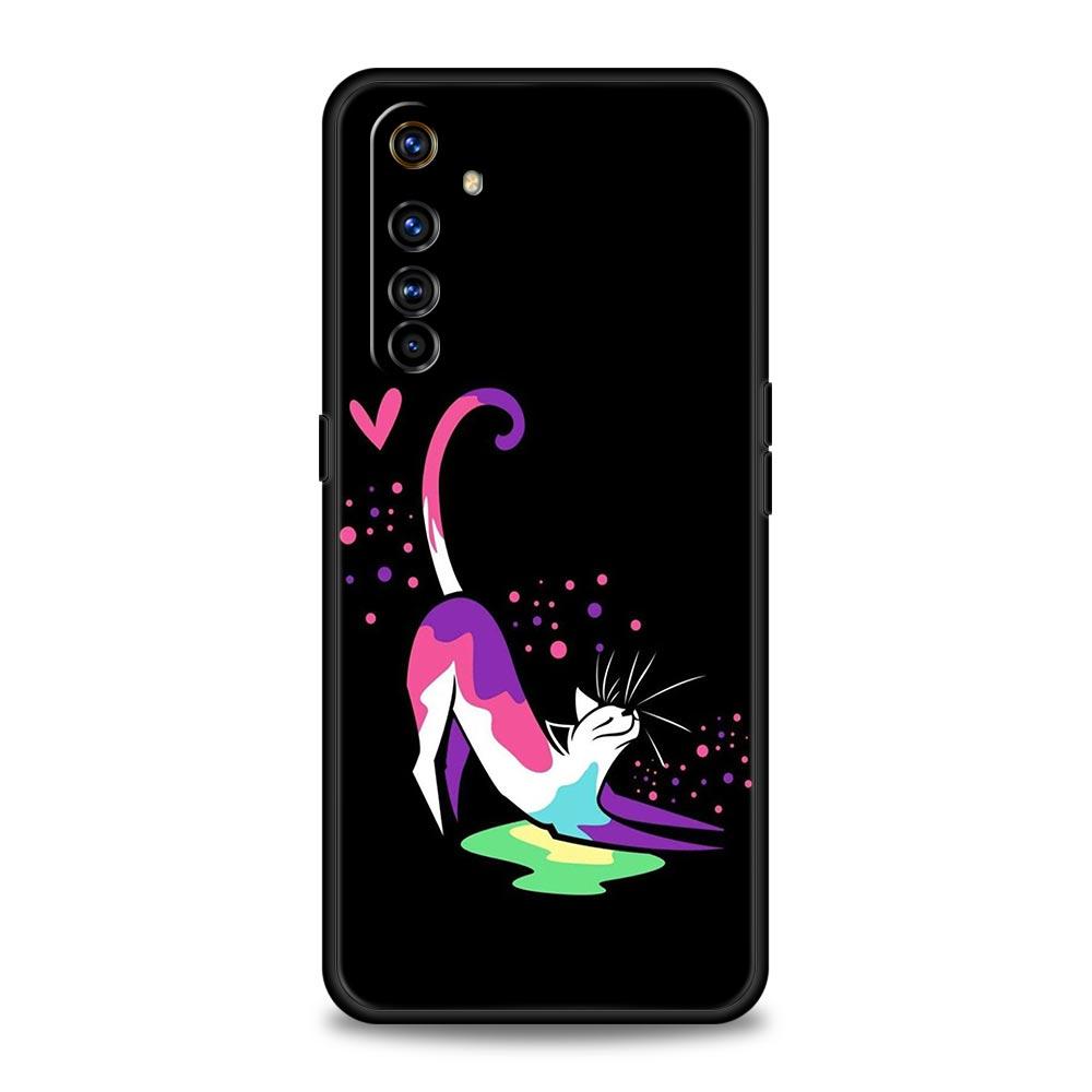Colorful Cat Design Case For Realme C67 C63 C55 C53 C35 C25 C21 GT 2 3 5 6 10 11 12 13 Pro Plus 5G Soft TPU Phone Cover Fundas