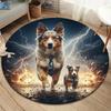 LightningPuppy Round Area Rug,Carpet Rug for Living Room Bedroom Sofa Playroom Decor,Non Slip Floor Mat
