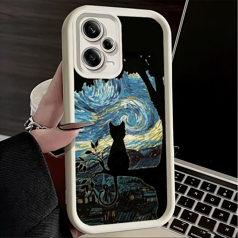 Phone Case for Xiaomi Redmi Note 15 14 13 Pro Plus Black Cat Aesthetic Pattern Shell 12S 11 11S 11T 5G 14S Soft Silicone Funda