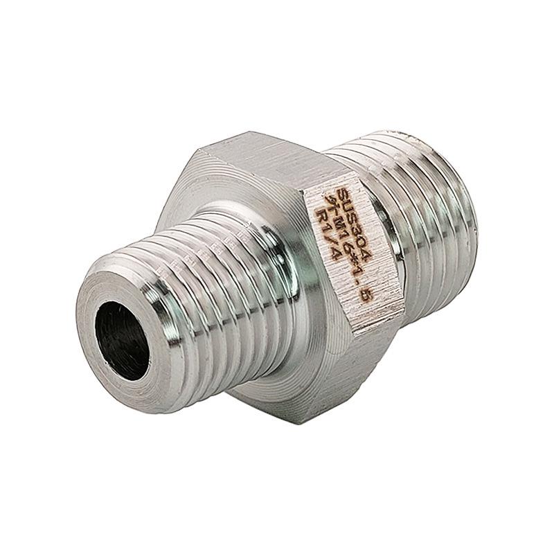 

Stainless Steel Reducing Adapter: Male Thread M16X1.5 to R1/4 BSPT ZG PT