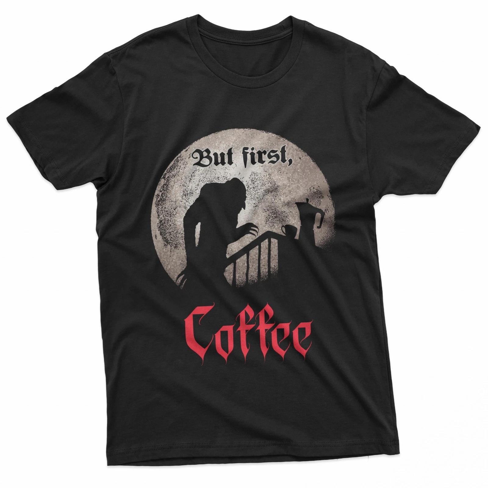 Но сначала Любитель Кофе 100% Хлопок Футболка Мужские Футболки Топ S