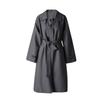 Womens British Style Oversized Trench Coat With Belted Waist Notched Collar Long Sleeve Loose Fit