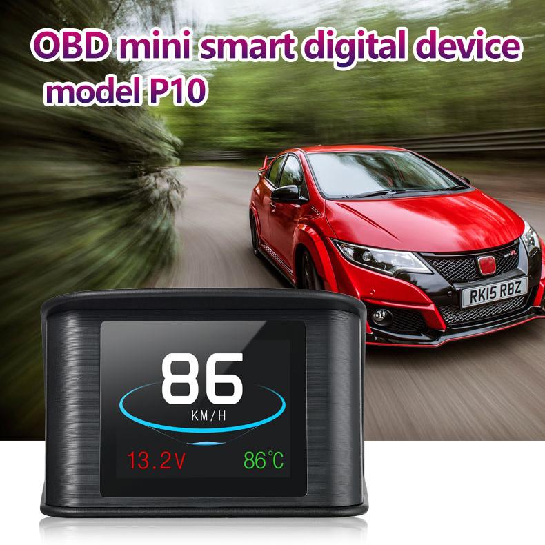 

P10 OBD2 2.2 inch Car Head Up HUD Display Smart Digital Speedometer LCD Display OBD2 Scanner Diagnostic Tool Speed Alarm Type A