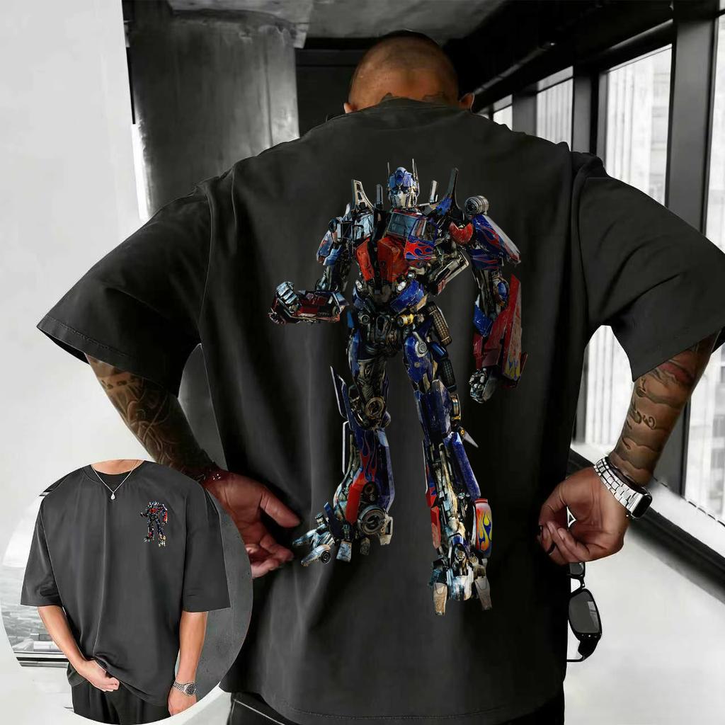 202526 Summer Transformers Graphic 100 Cotton Printed Tshirt for Men Hasbro Brand Children and Unisex Breathable Loose Casual
