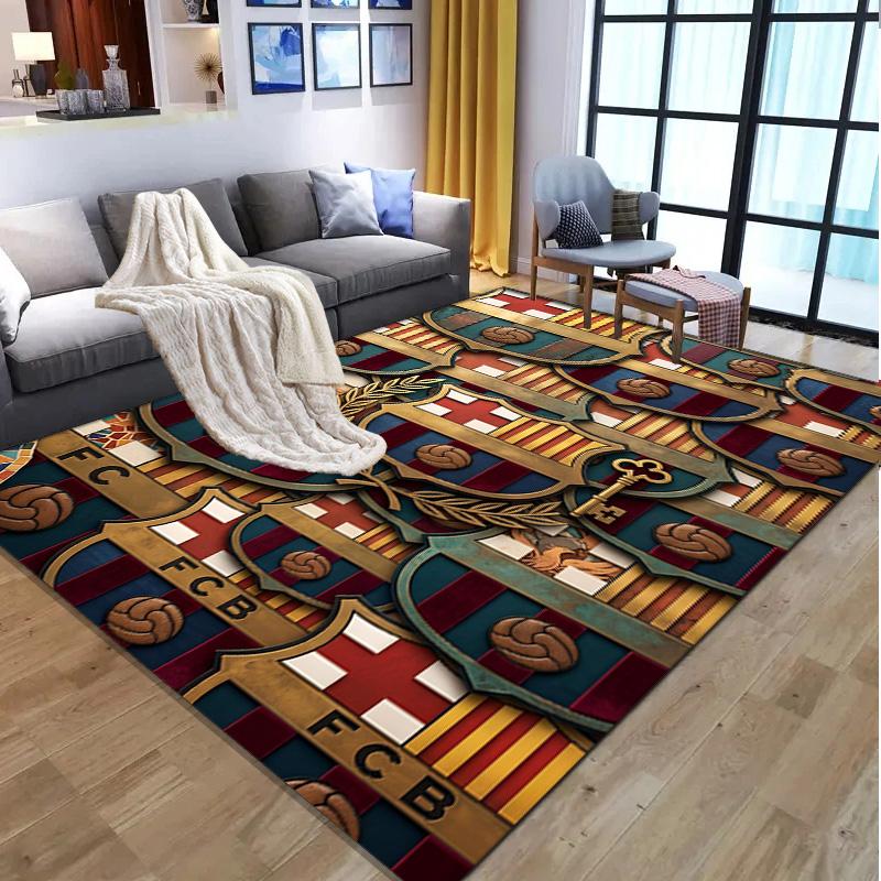 FOOTBALL Club Barcelona Pattern Rug, Indoor/Outdoor Mat, for Picnic, Gameroom, Bedroom, Office, Living Room, Home Decor Carpet, Birthday Gift