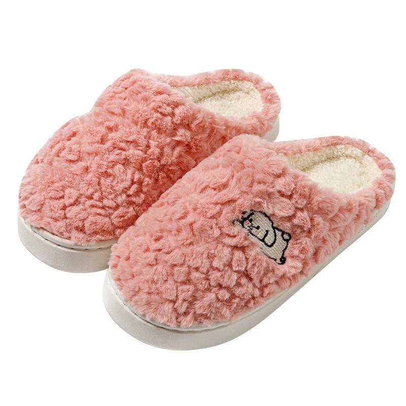 Cotton slippers women's winter new indoor home thick bottom household fluffy slippers women's winter