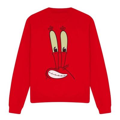 SpongeBob Schwammkopf Unisex Erwachsener Lächeln Mr. Krabs Gesicht Sweatshirt