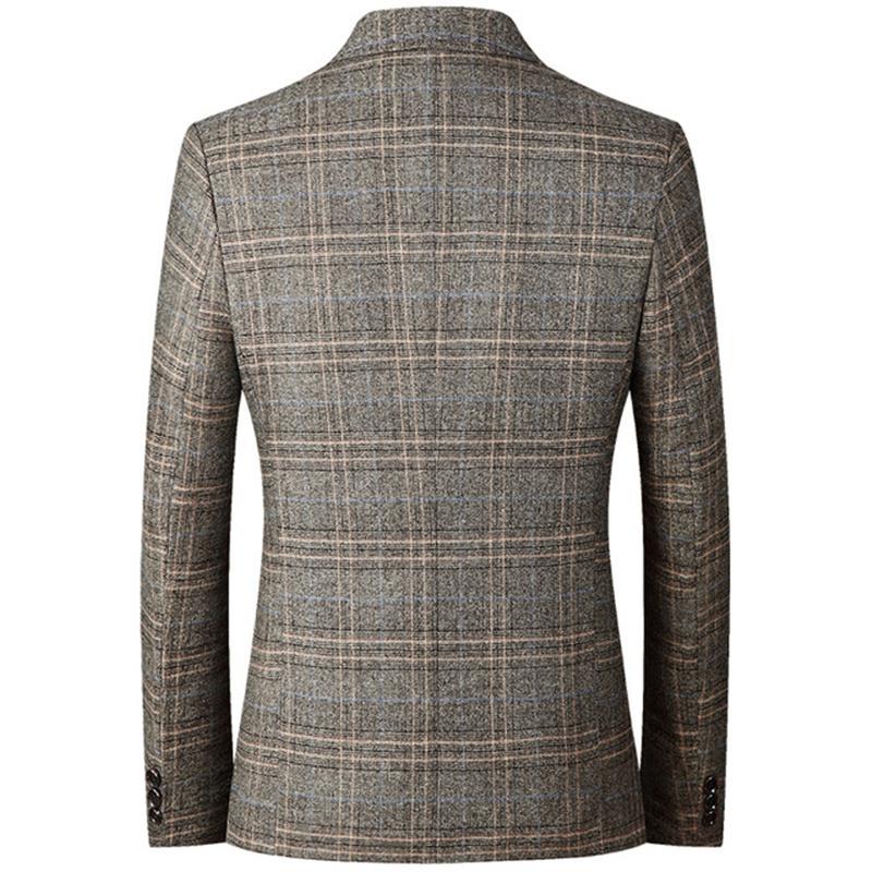 Spring Autumn Blazers Men Slim Fit British Plaid Formal Suit Jacket Party Wedding Business Casual Blazers