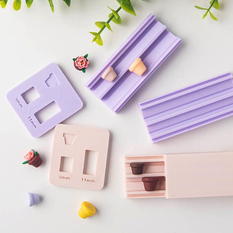 Soft Pottery Polymer Clay Flowerpot Bead Roller Diy Flowerpot Clay Mold Clay Bead Making For Earrings Pendants Jewelry Crafting