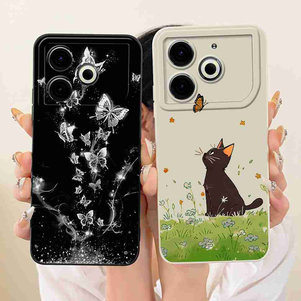 For Tecno Pova 6 Neo Case Pink Cherry Cartoon Silicone Phone Casing Tecno Pova6 Neo 6Neo LI6 Case Protection Back Cover