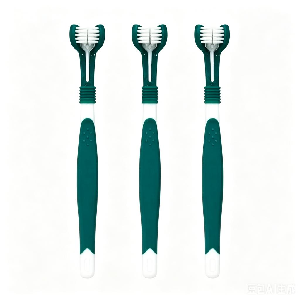 3-Sided Pet Toothbrush Plastic Dog Cat Teeth Cleaner, Tartar Removal & Oral Care Tool for Gentle Daily Dental Hygiene