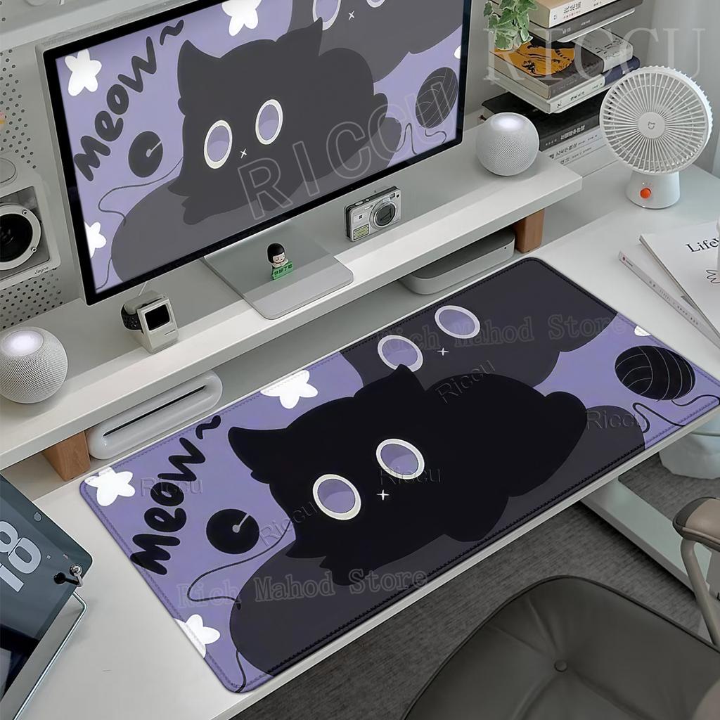 Cute Cat Style Large Mouse Pads Rubber Locking Edge Table Pads Gaming Desk Carpet Gamer Offices Desk Accessories Anti-slip Mats