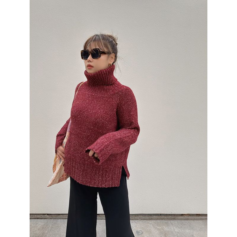 30% off Miss Biggie European and American Plus size Slimming Versatile Soft Glutinous Arabesquitic Fabric Loose Lapel Long sleeve Sweater