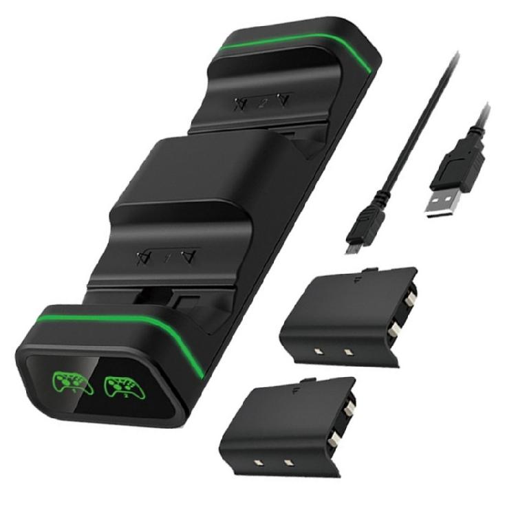 Gamepad Charging Solution Charging Holder Base Nonslip for X1 Controllers 2pcs Rechargeable Batteries Included