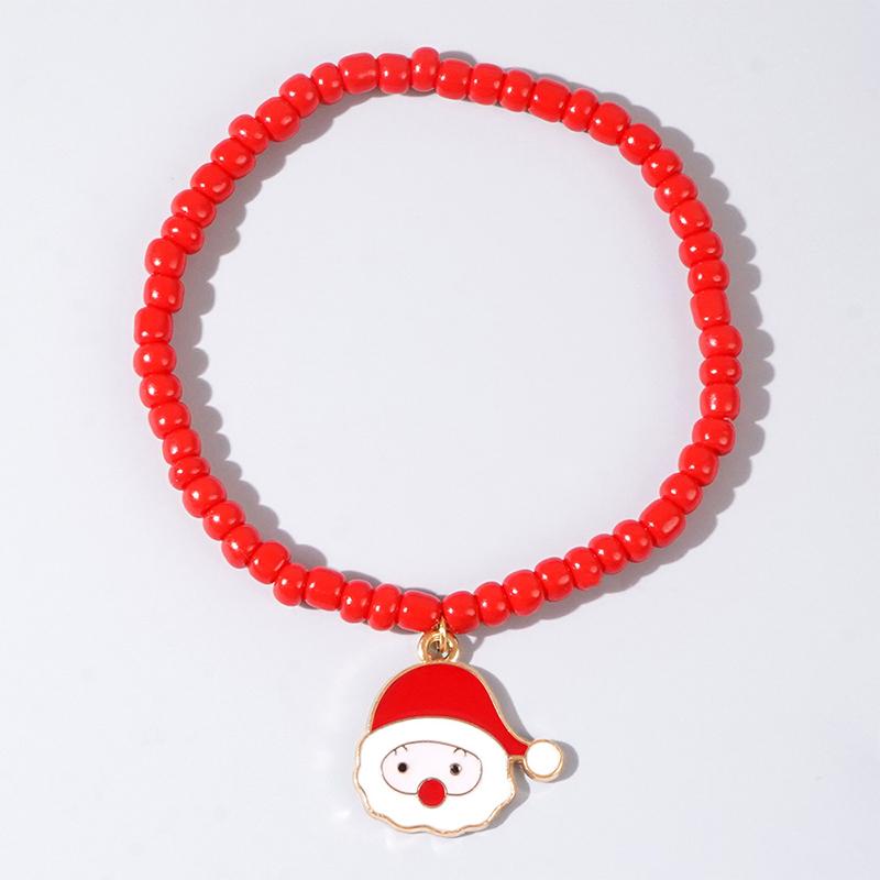 

Christmas Colorful Beads Multi Element Pendant Bracelets For Women Santa Claus Tree Elk Bracelet Party Jewelry