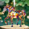 Charming Car Decoration Pendant Colorful Horse Design Acrylic Expressive Fade Resistant Silhouette Glossy Finish Perfect Accessory Auto Charm