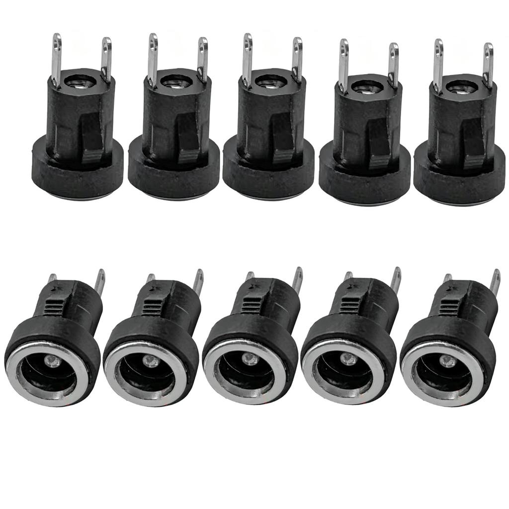 10pcs 2pin DC Power Connector 5.5x2.1mm Mount Soldering Board Electrical Socket Replacement DC-022 Female Connector Parts Kit