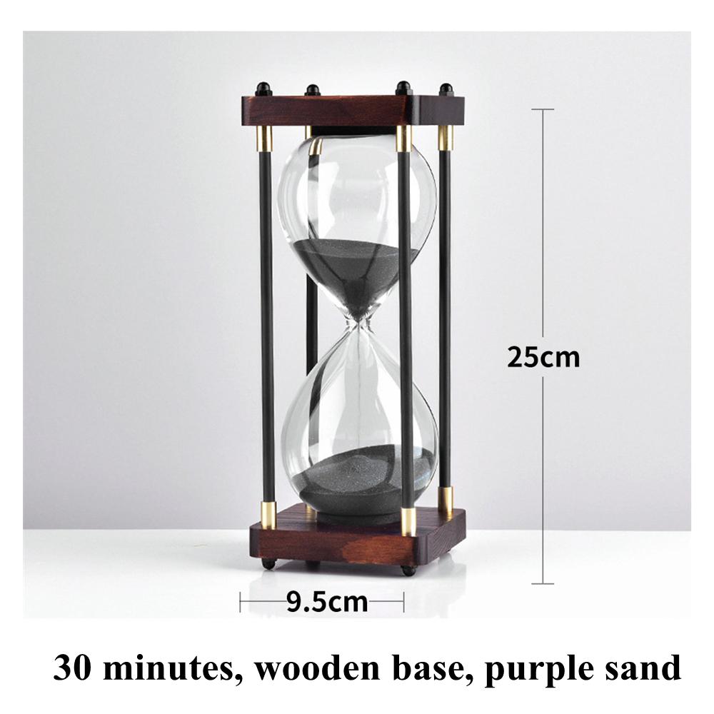 

30 минут деревянные песочные часы креативные таймеры песочные часы песочные часы кухонный инструмент настольный декор домашний орнамент детский подарок 25cm чёрный
