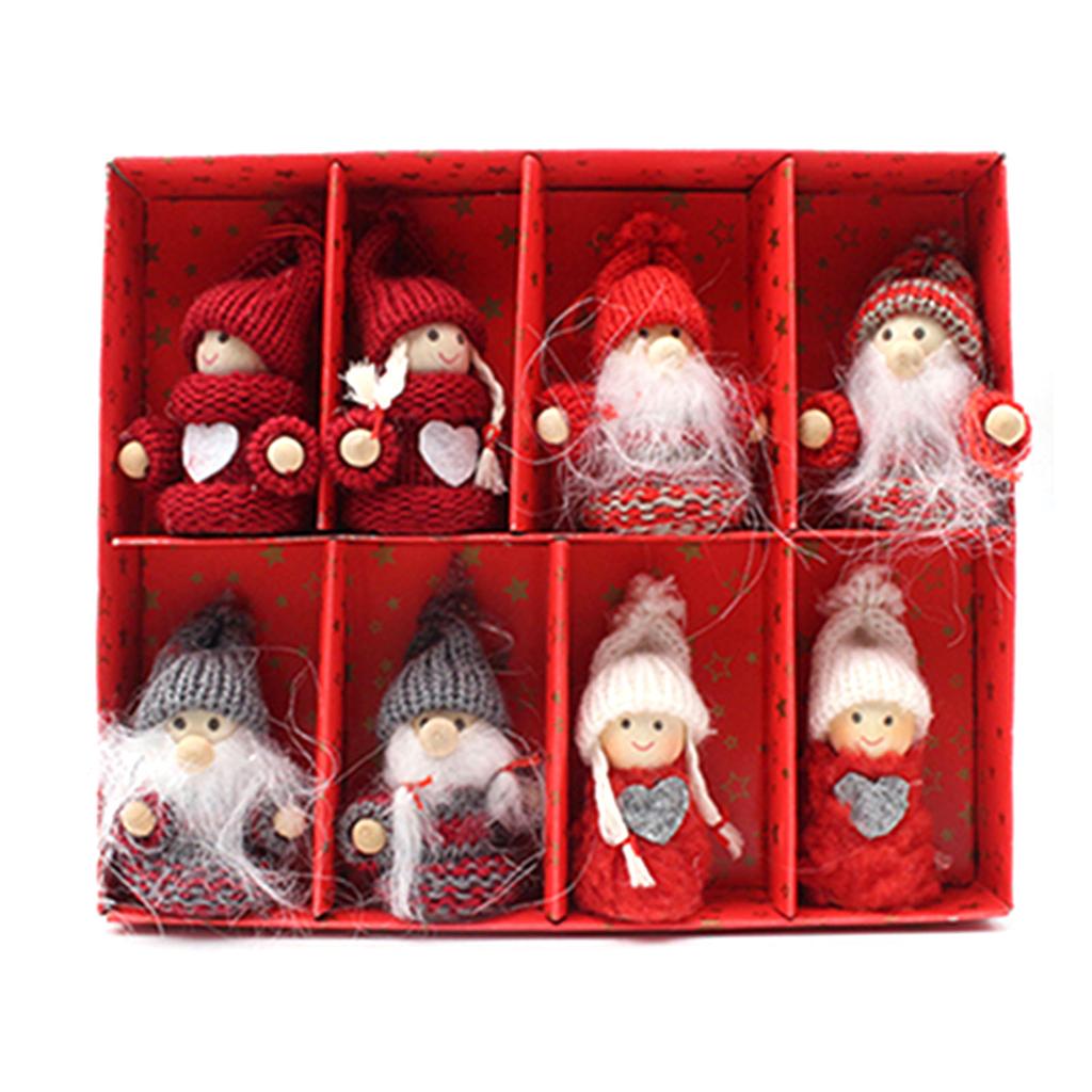 Mini Christmas Tree Decorations Set 2pcs Small Cute Dolls Indoor Home Decor for Christmas Holiday New Year Gift Idea