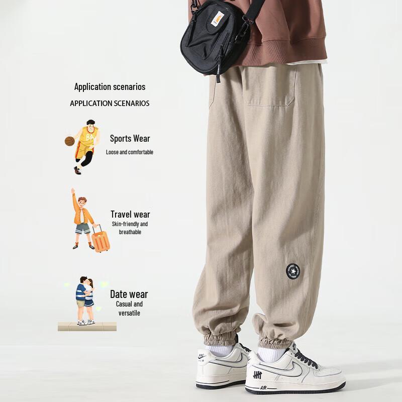 Dingfengbaoluo Men's Japanese Style Cotton Workwear Joggers WH5610