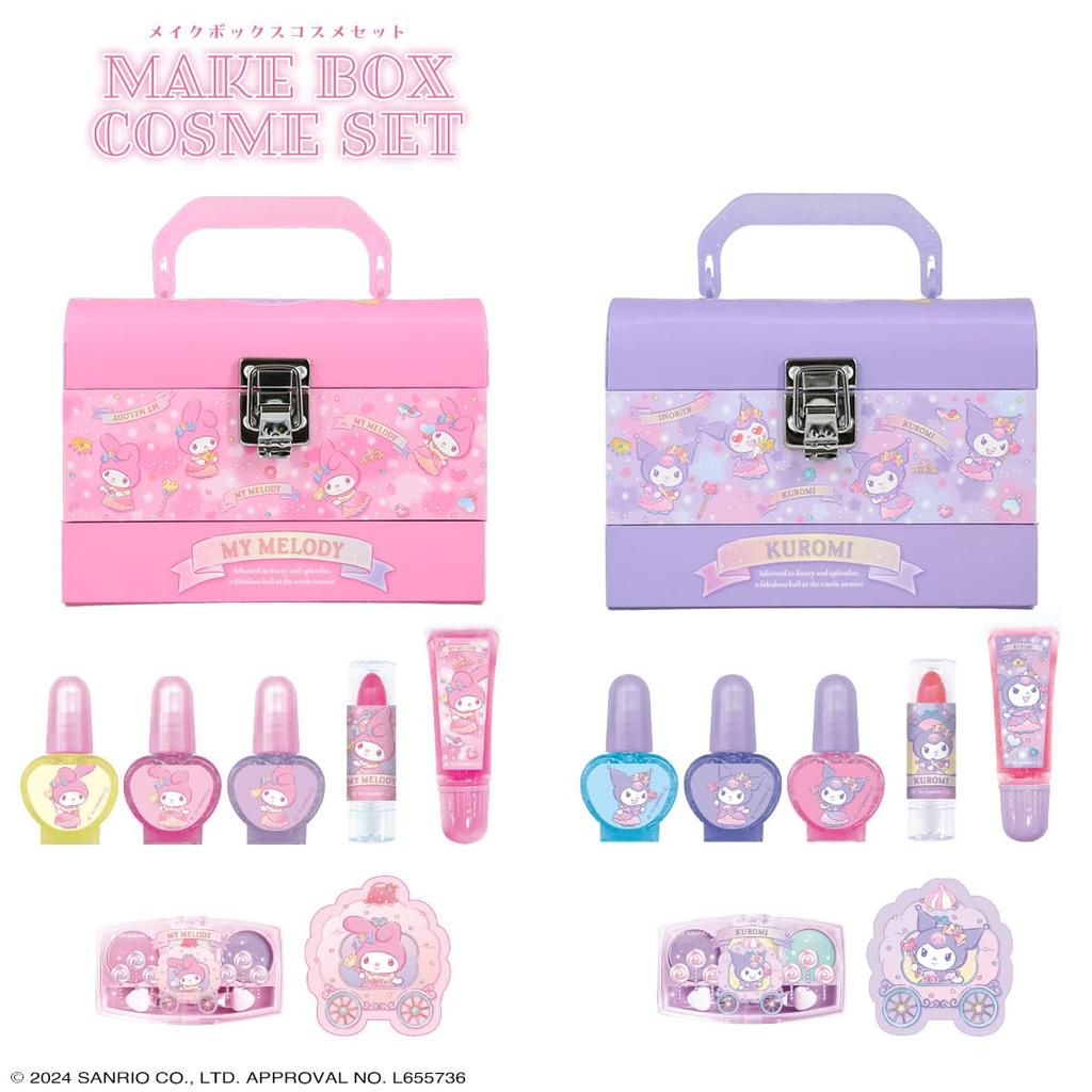Shobido Sanrio Makeup Box Cosmetic Lip Lip Nail Eyeshadow and Nail File Set Gloss, Balm, Water-Based Polish, Palette, (My Melody)