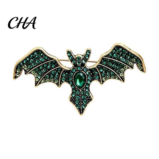Daily Wear Decorative Pin Halloween Rhinestone Bat Brooch, Retro Gothic Shaped Lapel Brooch Pin, Jewelry Accessory for Clothing Bags Scarves Sweaters